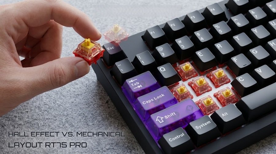 Outemu Magnetic Red switches and keycaps on the YUNZII RT75 PRO