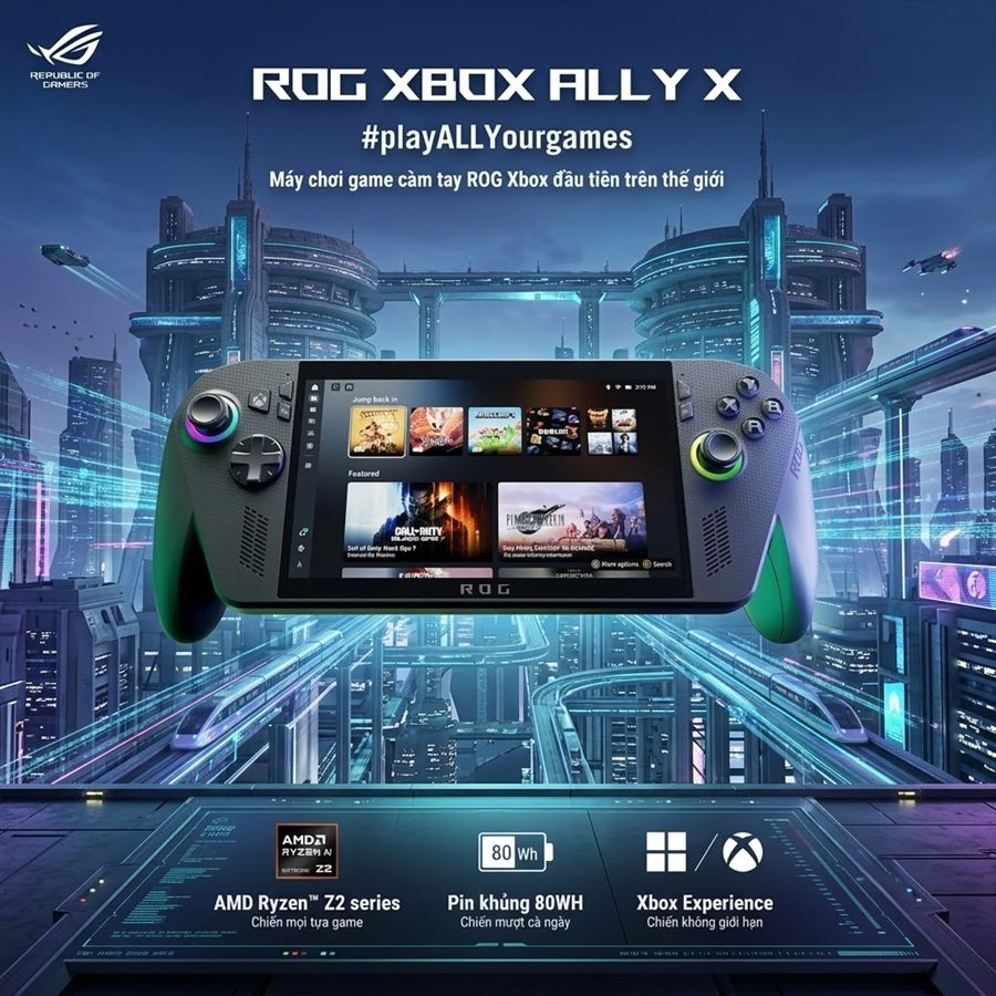 Xbox full-screen experience user interface running on ROG Xbox Ally X
