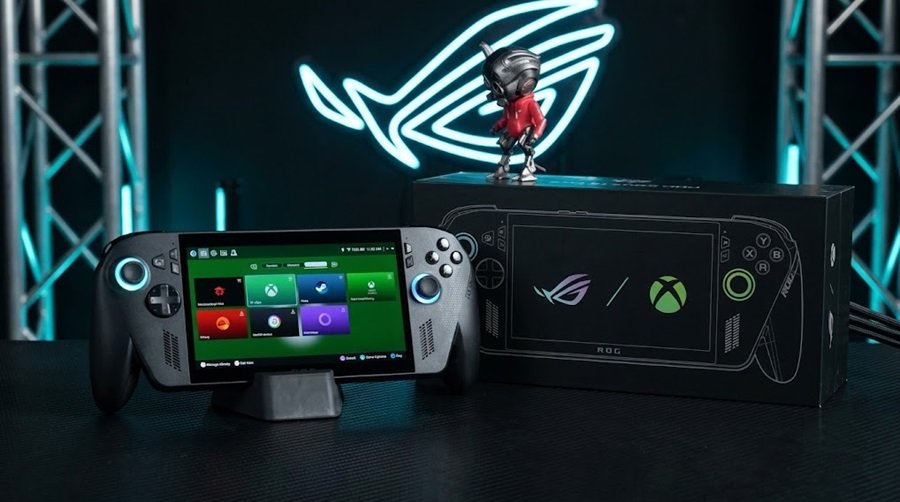ROG Xbox Ally X running AAA games in a setup